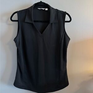 Lady Hagen Sleeveless Black V-Neck Women's Golf Performance Top